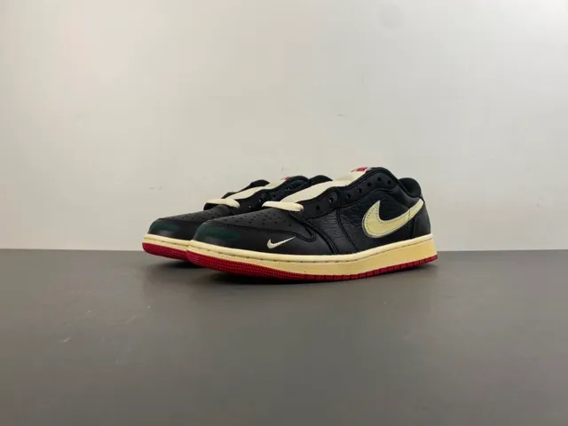 Nike Air Jordan 1 Low Black Cream Red Lifestyle Sneakers 11