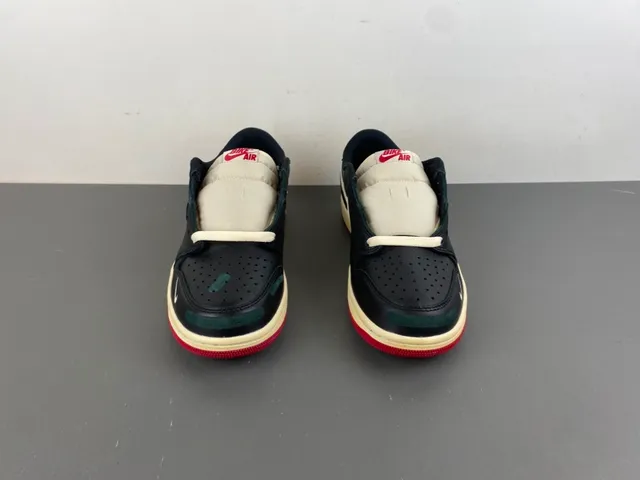 Nike Air Jordan 1 Low Black Cream Red Lifestyle Sneakers 12