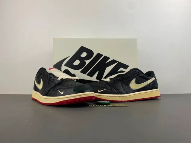 Nike Air Jordan 1 Low Black Cream Red Lifestyle Sneakers 14