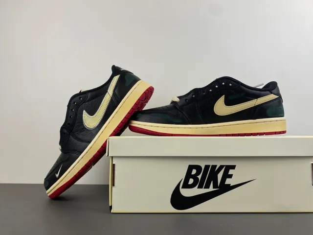 Nike Air Jordan 1 Low Black Cream Red Lifestyle Sneakers 15