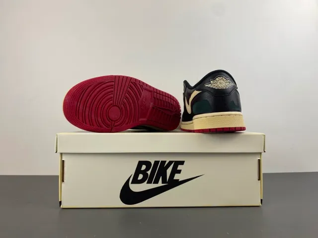 Nike Air Jordan 1 Low Black Cream Red Lifestyle Sneakers 17