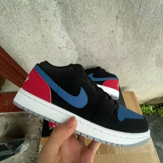 Nike Air Jordan 1 Low Black Red Blue Lifestyle Sneakers