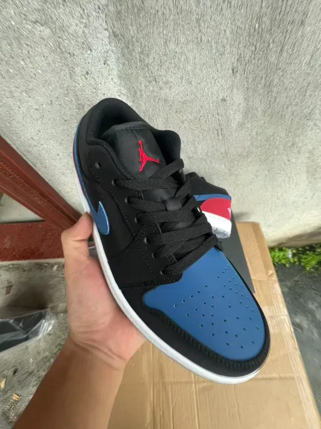 Nike Air Jordan 1 Low Black Red Blue Lifestyle Sneakers 2