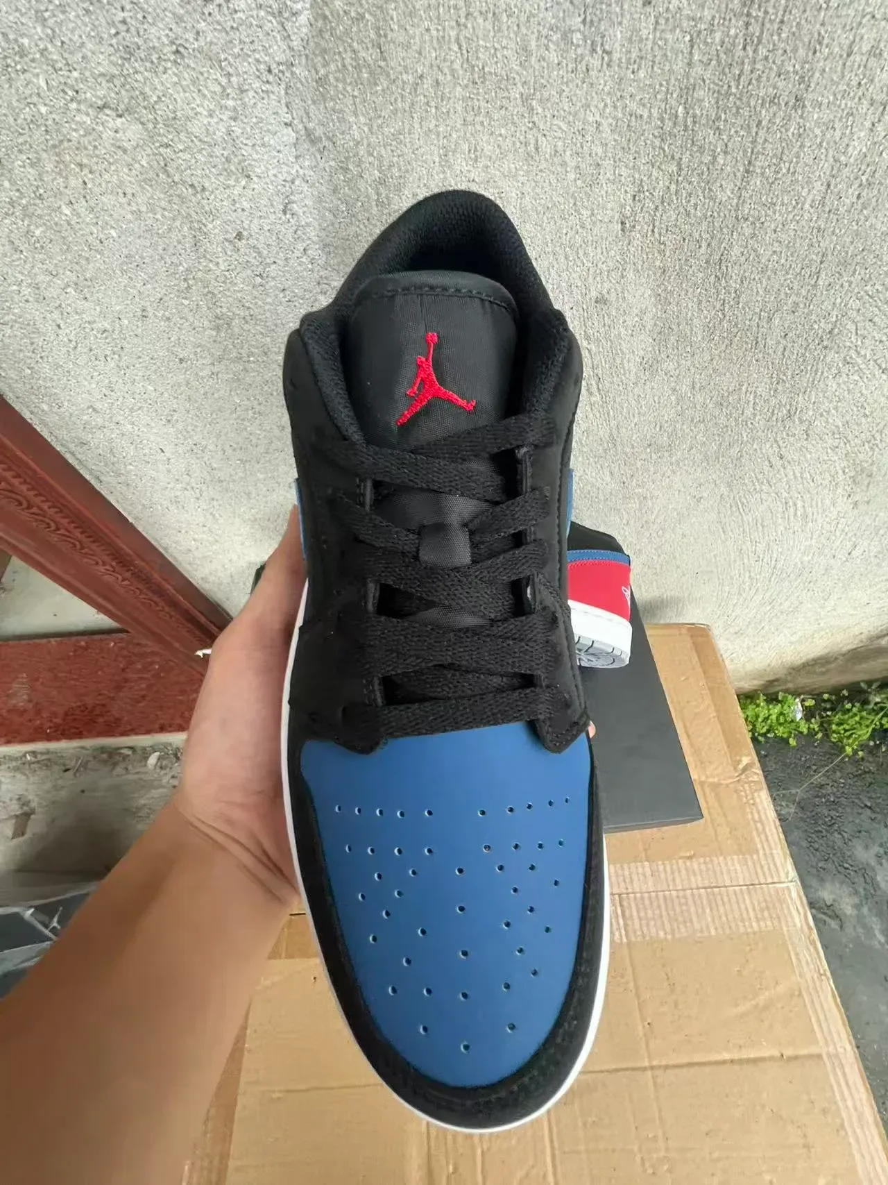 Nike Air Jordan 1 Low Black Red Blue Lifestyle Sneakers 3