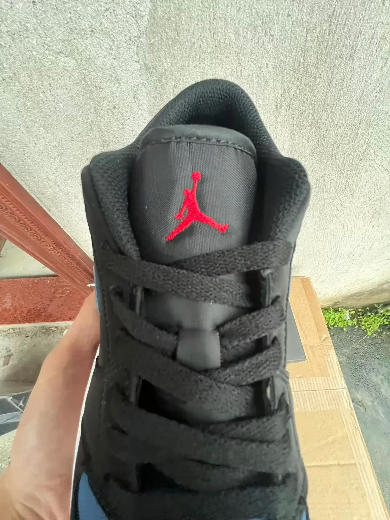 Nike Air Jordan 1 Low Black Red Blue Lifestyle Sneakers 4