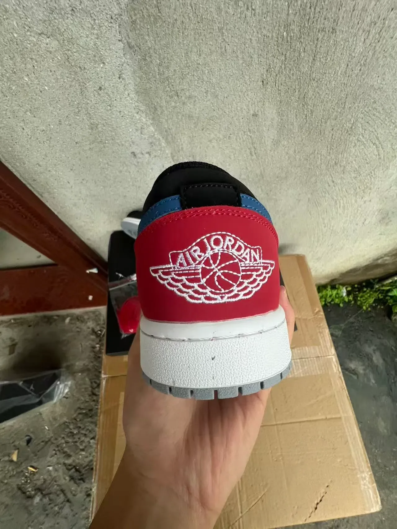Nike Air Jordan 1 Low Black Red Blue Lifestyle Sneakers 8