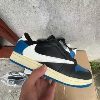 Nike Air Jordan 1 Low Black White Royal Blue Lifestyle Sneakers