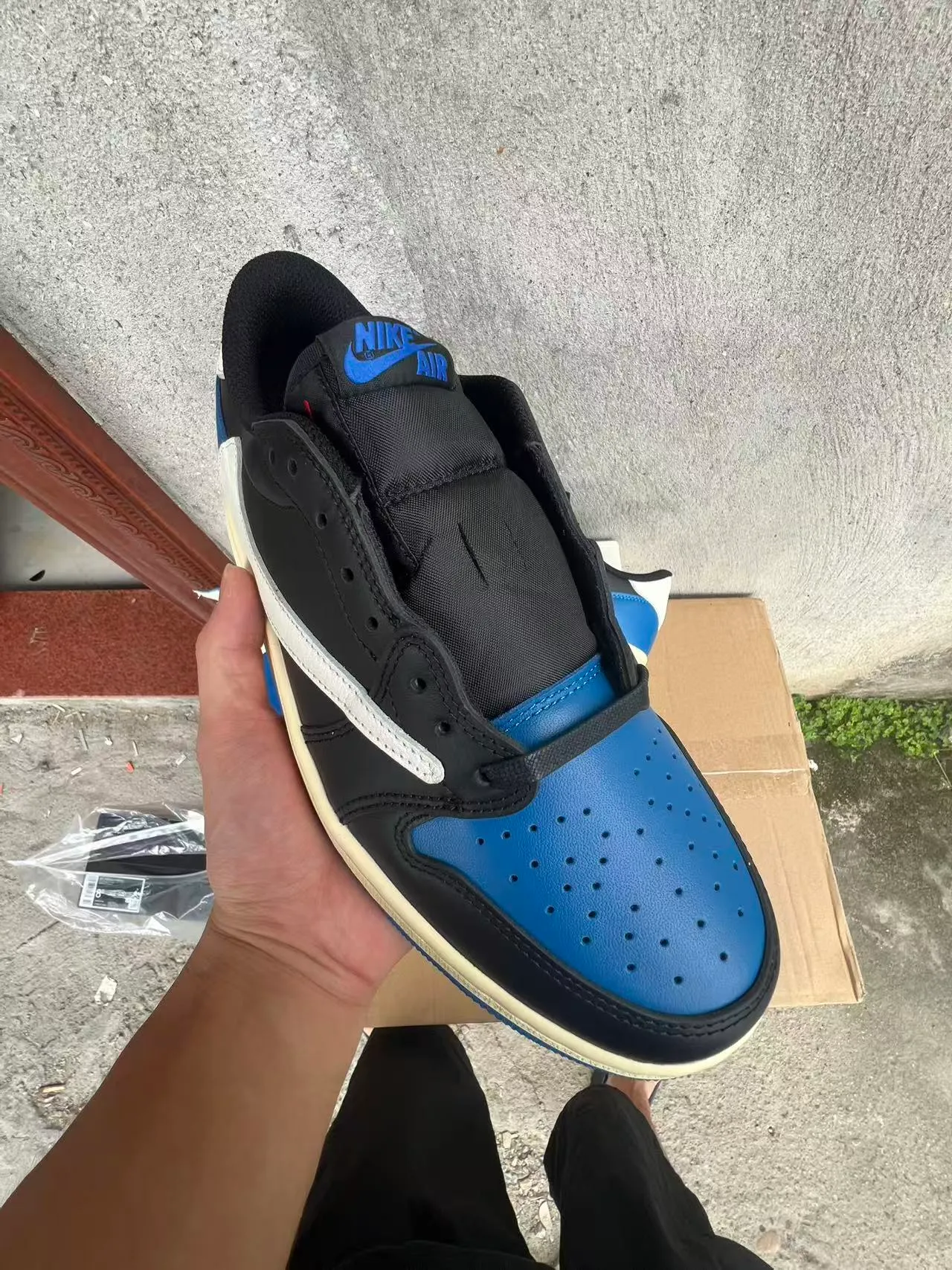 Nike Air Jordan 1 Low Black White Royal Blue Lifestyle Sneakers 2