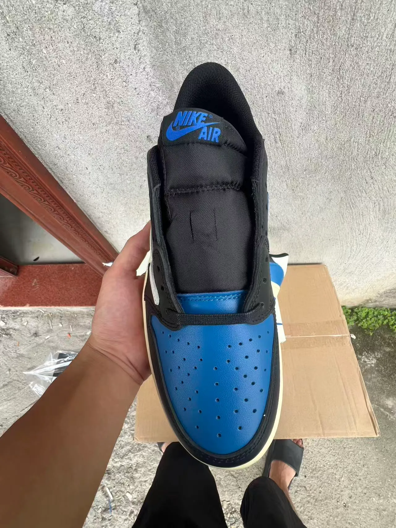 Nike Air Jordan 1 Low Black White Royal Blue Lifestyle Sneakers 3