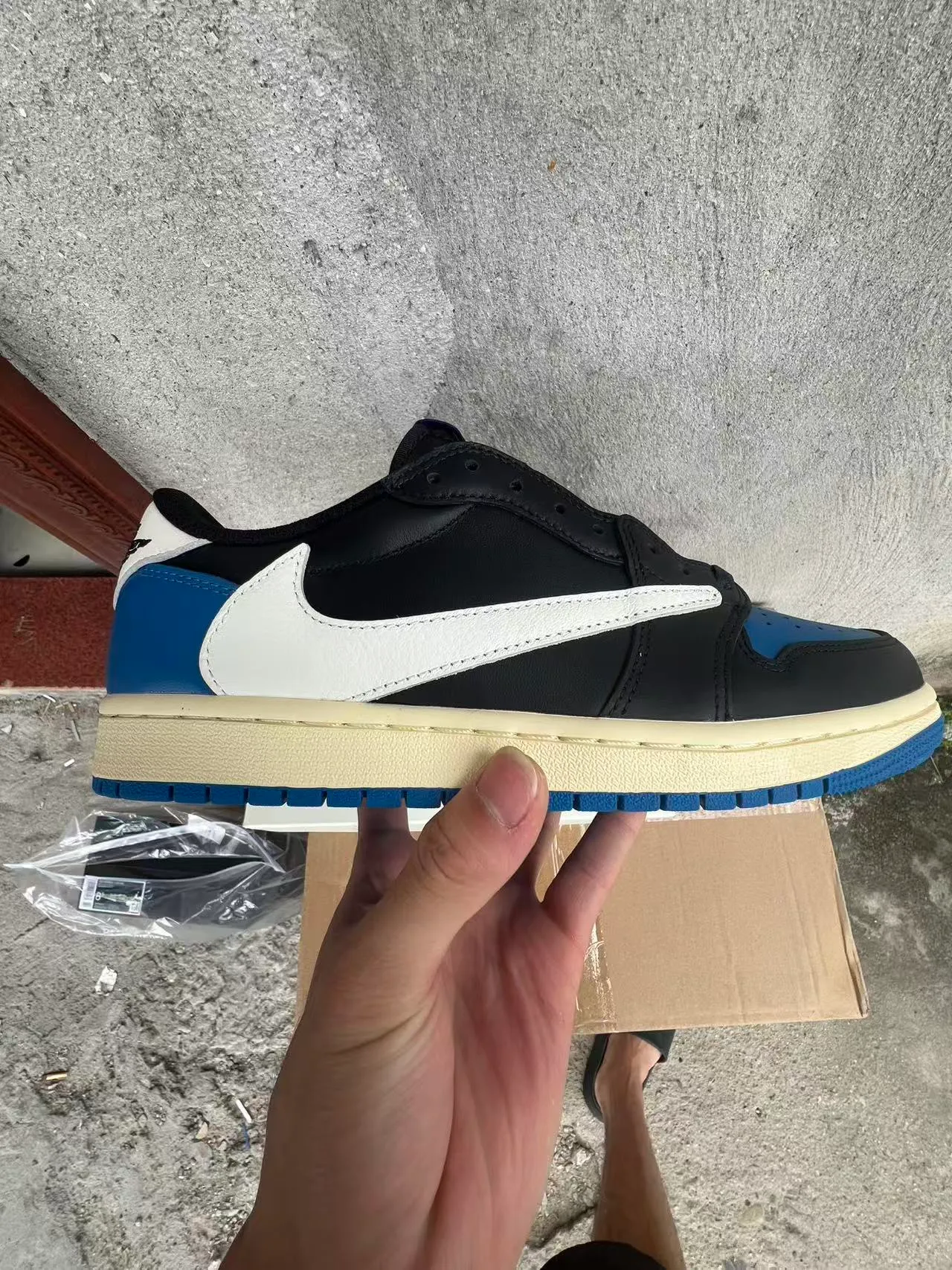 Nike Air Jordan 1 Low Black White Royal Blue Lifestyle Sneakers 7