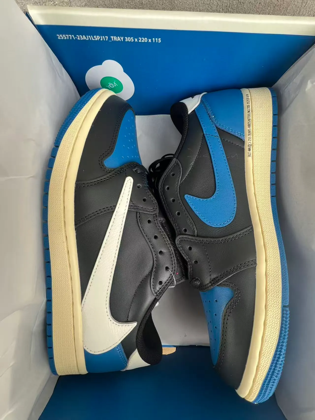 Nike Air Jordan 1 Low Black White Royal Blue Lifestyle Sneakers 9