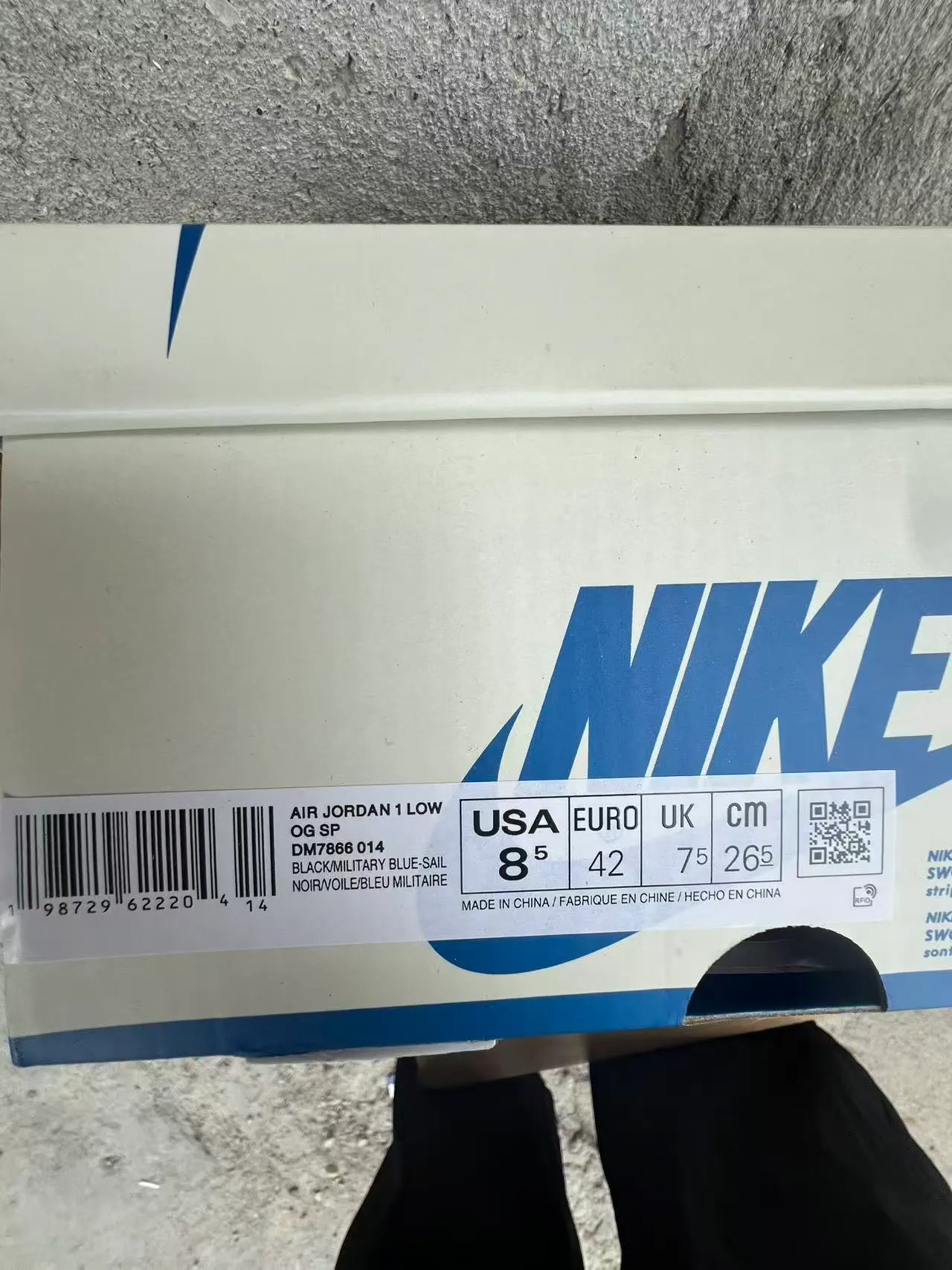 Nike Air Jordan 1 Low Black White Royal Blue Lifestyle Sneakers 10