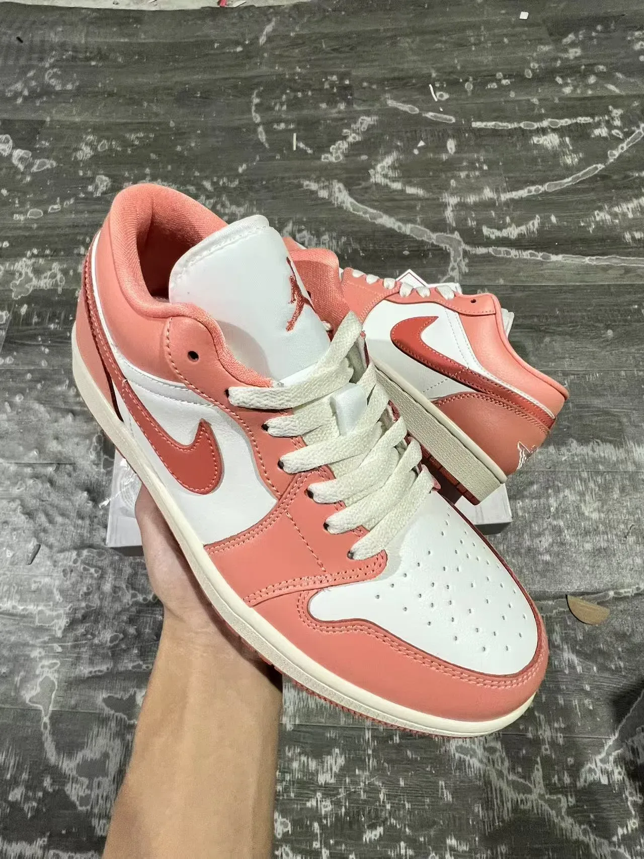 Nike Air Jordan 1 Low Coral Pink White Lifestyle Sneakers 2