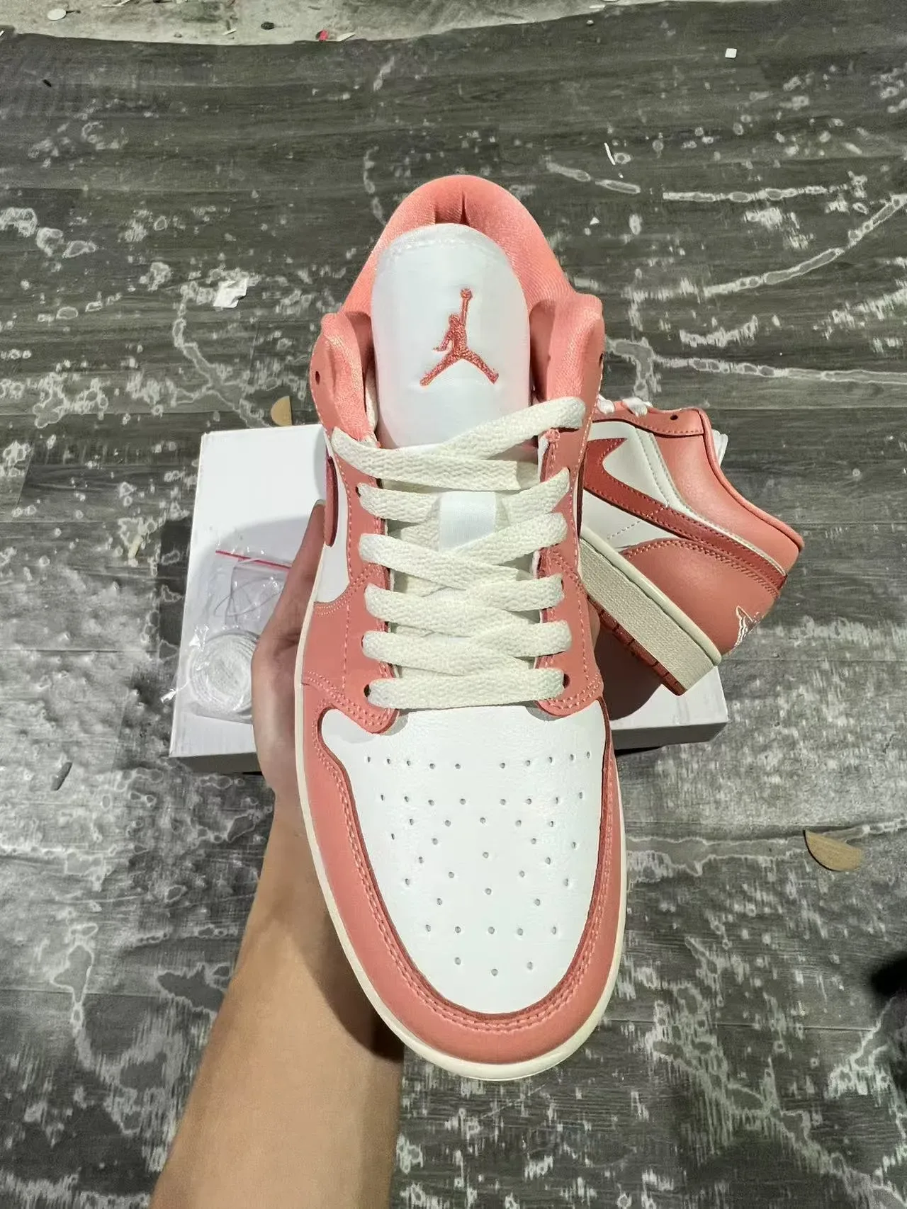Nike Air Jordan 1 Low Coral Pink White Lifestyle Sneakers 10