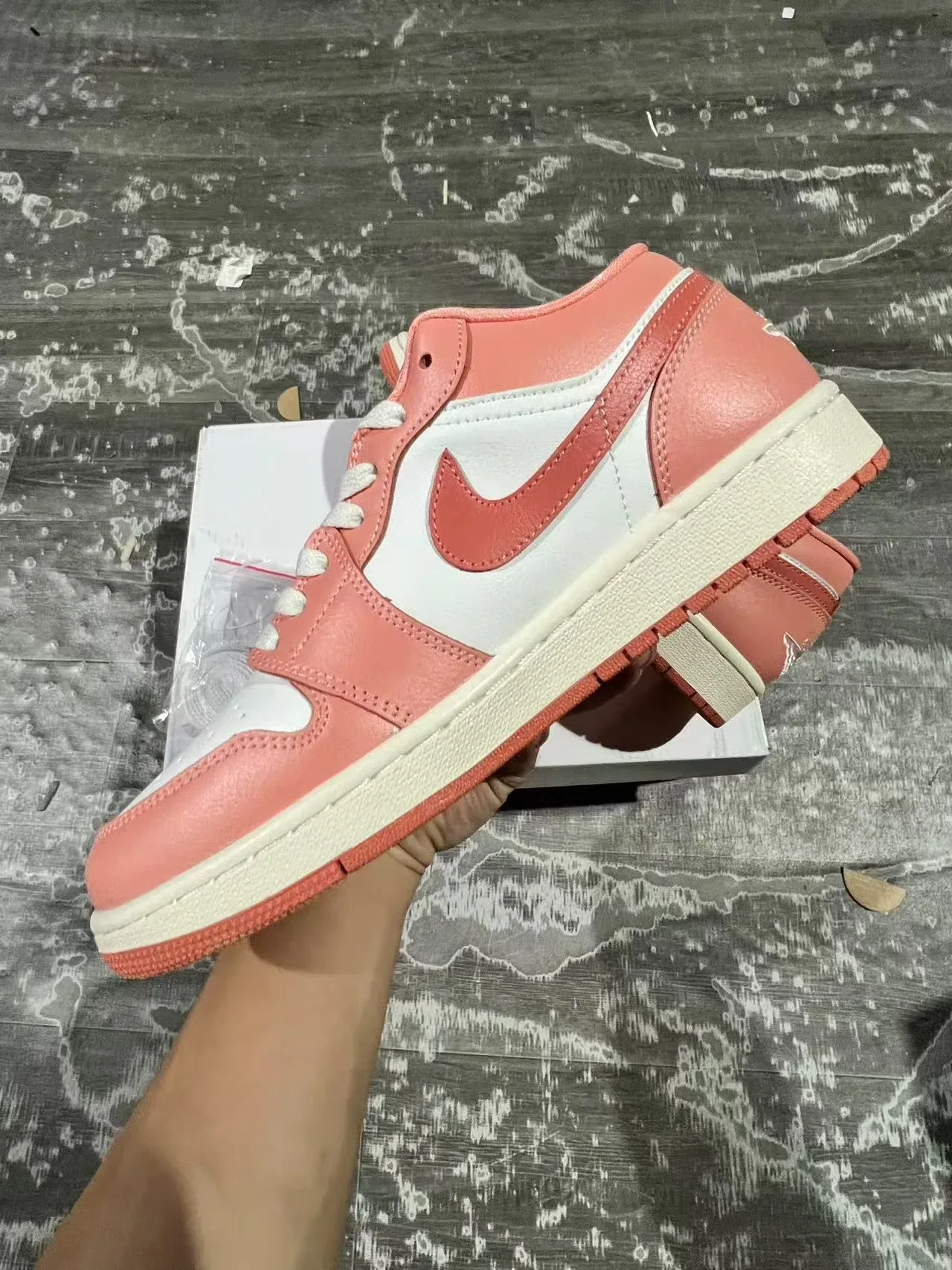Nike Air Jordan 1 Low Coral Pink White Lifestyle Sneakers 4