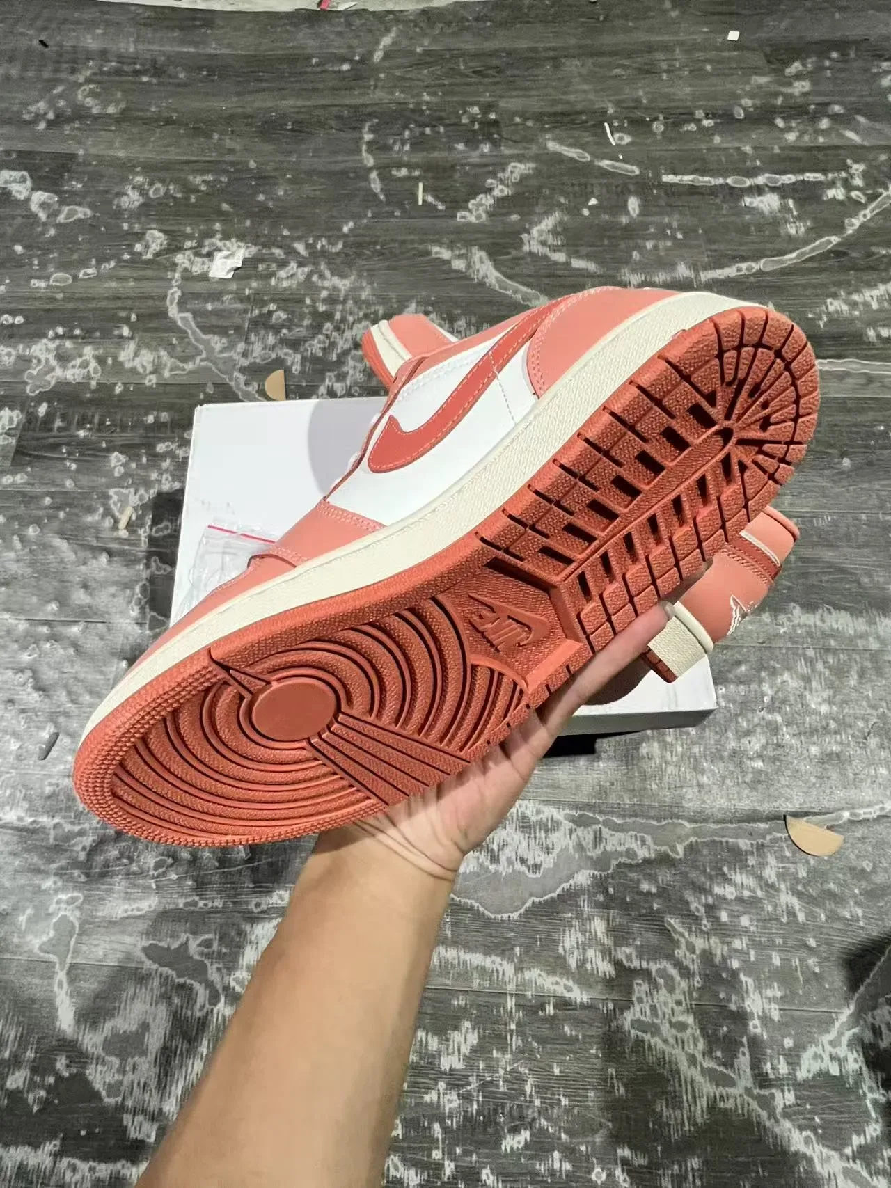 Nike Air Jordan 1 Low Coral Pink White Lifestyle Sneakers 5