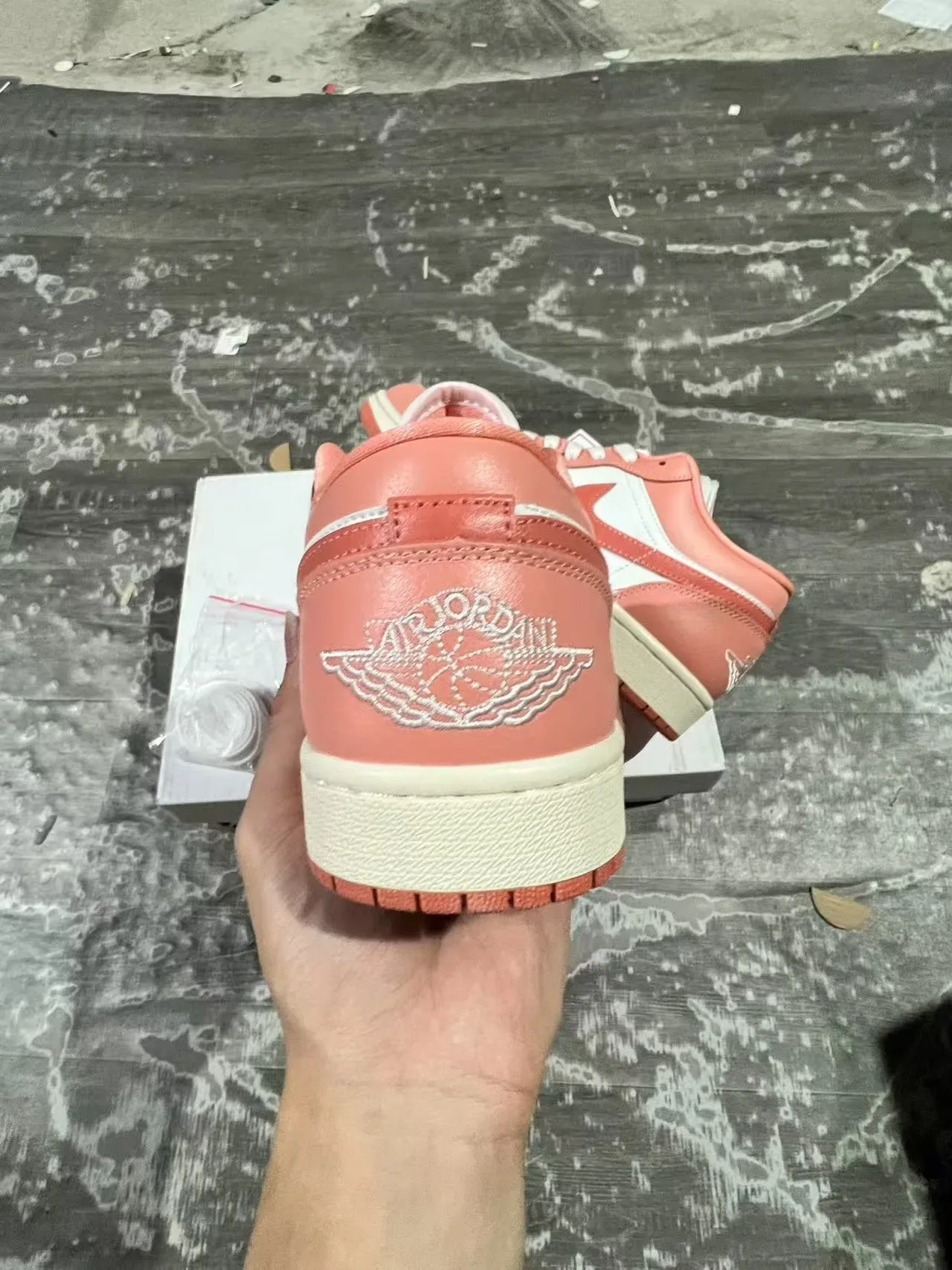 Nike Air Jordan 1 Low Coral Pink White Lifestyle Sneakers 7