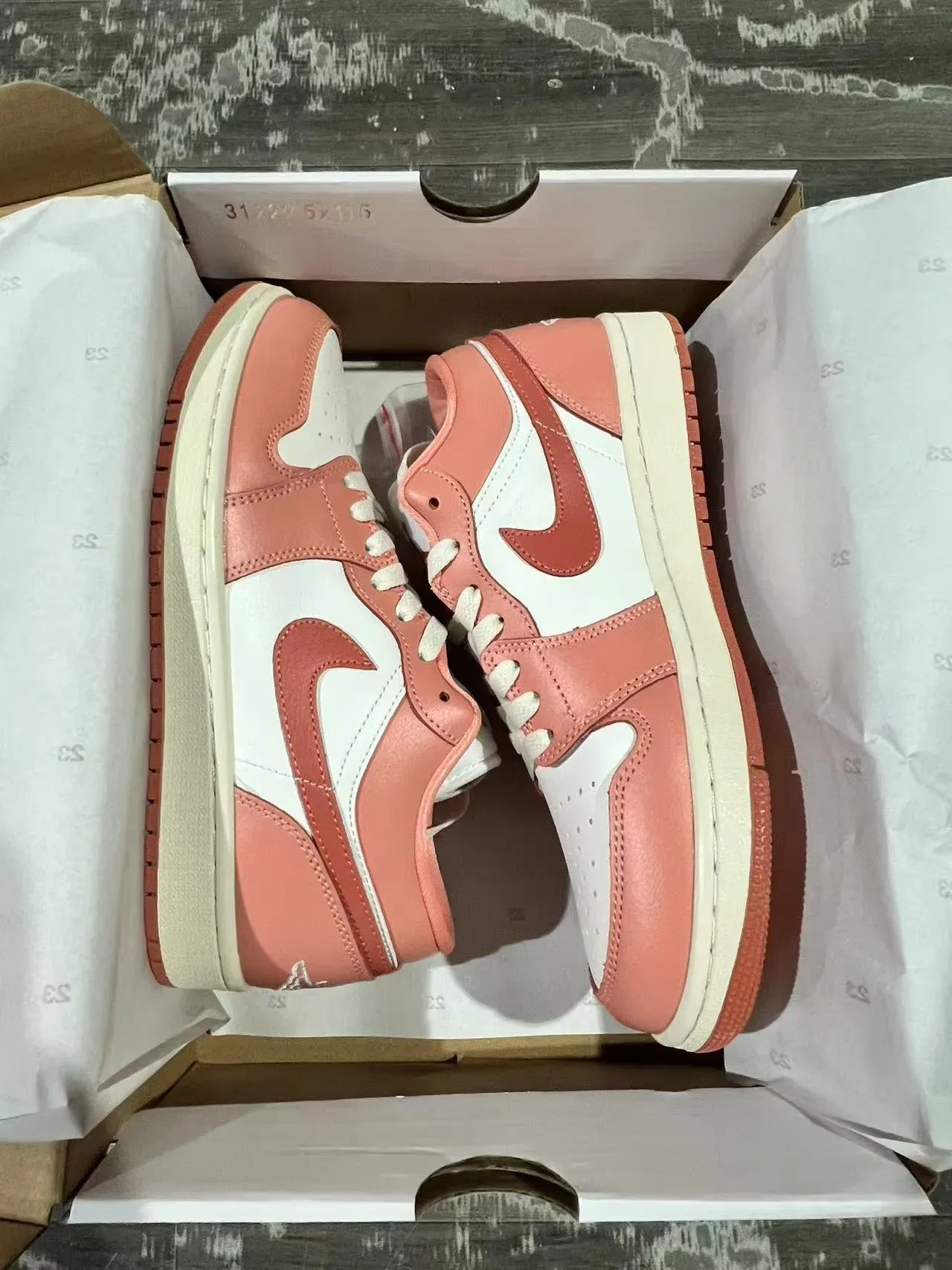 Nike Air Jordan 1 Low Coral Pink White Lifestyle Sneakers 8