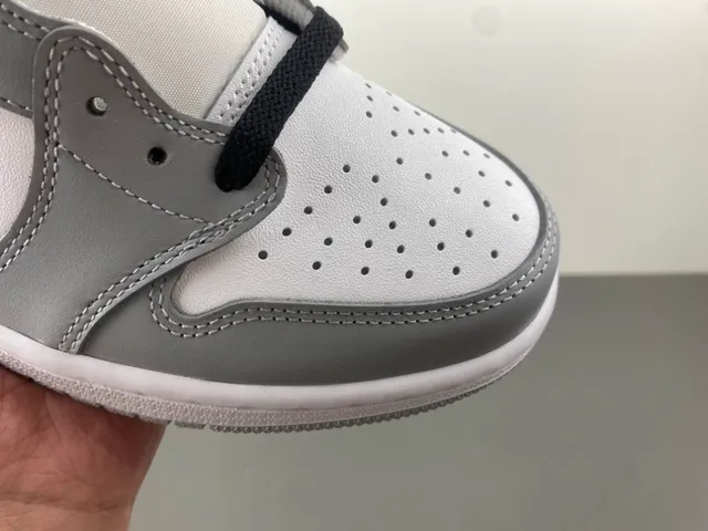 Nike Air Jordan 1 Low Gray White Navy Lifestyle Sneakers 2