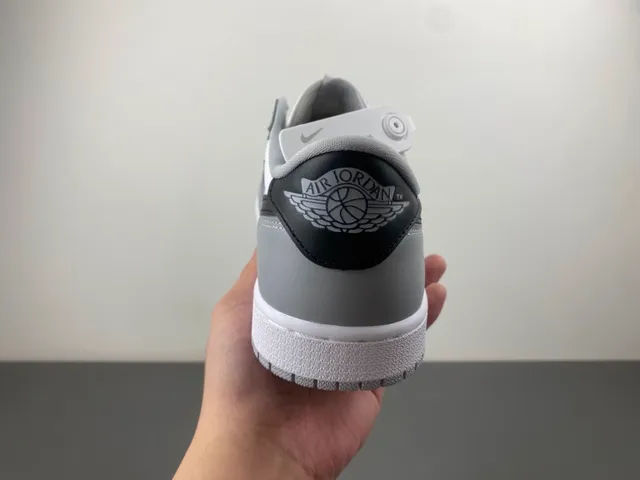 Nike Air Jordan 1 Low Gray White Navy Lifestyle Sneakers 4