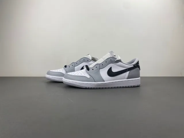Nike Air Jordan 1 Low Gray White Navy Lifestyle Sneakers 8