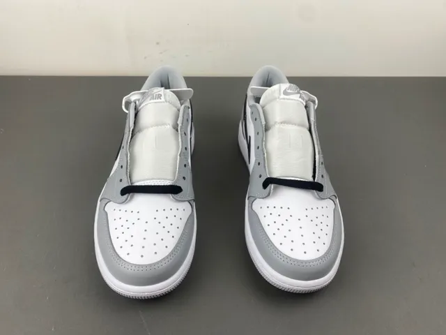 Nike Air Jordan 1 Low Gray White Navy Lifestyle Sneakers 9