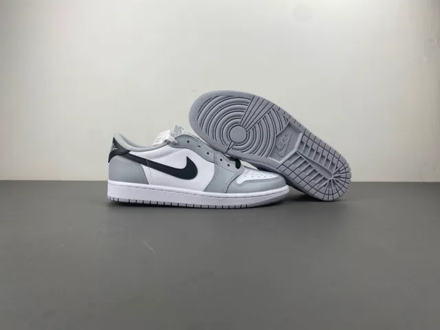 Nike Air Jordan 1 Low Gray White Navy Lifestyle Sneakers 10