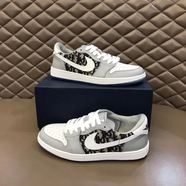 Nike Air Jordan 1 Low Monogram Gray Lifestyle Sneakers 6