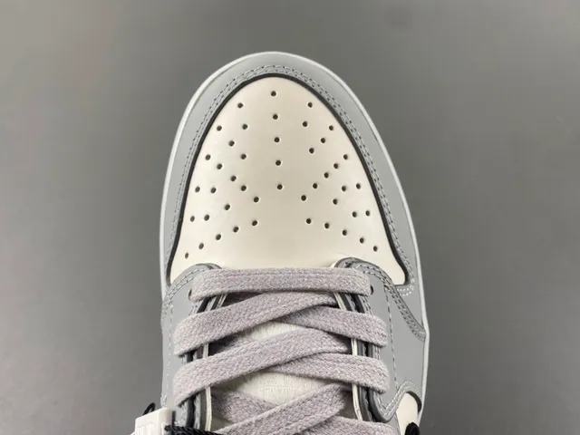 Nike Air Jordan 1 Low Monogrammed Swoosh Gray Off-White Lifestyle Sneakers 5