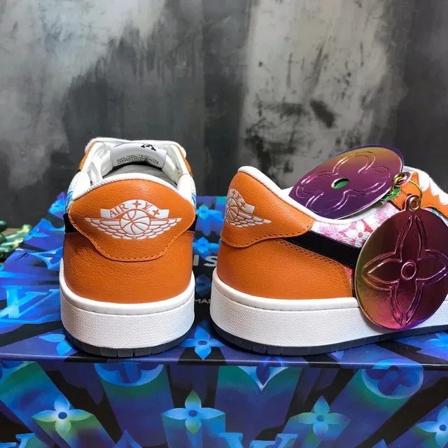 Nike Air Jordan 1 Low Multicolor Print Lifestyle Sneakers 3