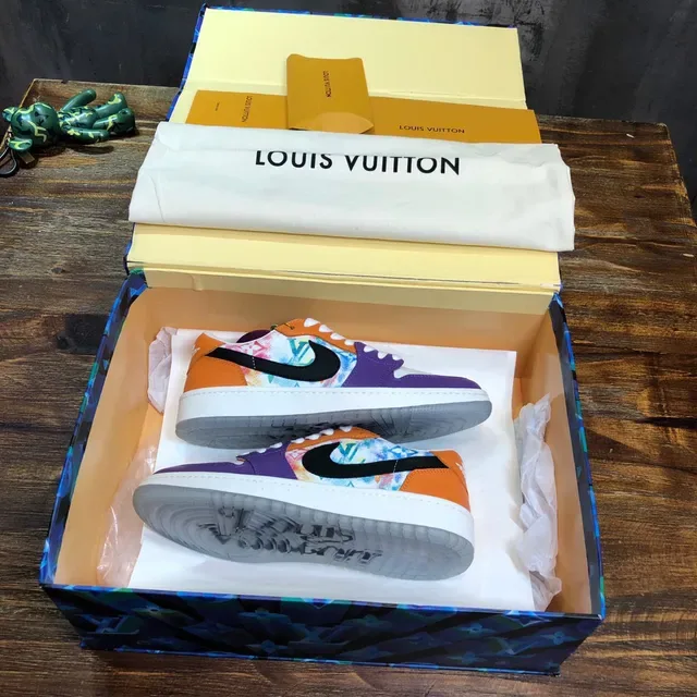 Nike Air Jordan 1 Low Multicolor Print Lifestyle Sneakers 9