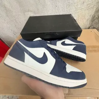 Nike Air Jordan 1 Low Navy and White Lifestyle Sneakers