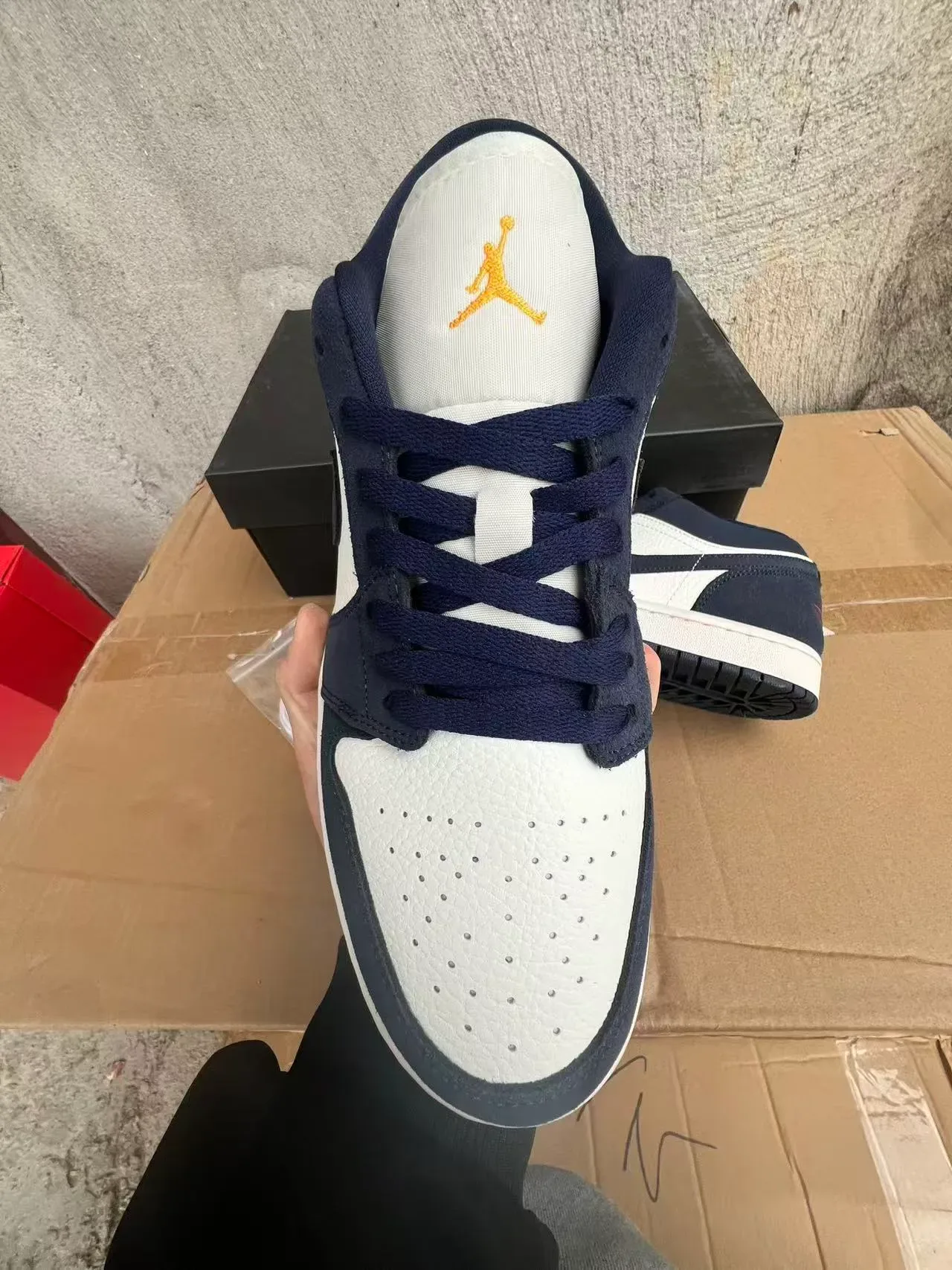 Nike Air Jordan 1 Low Navy and White Lifestyle Sneakers 3