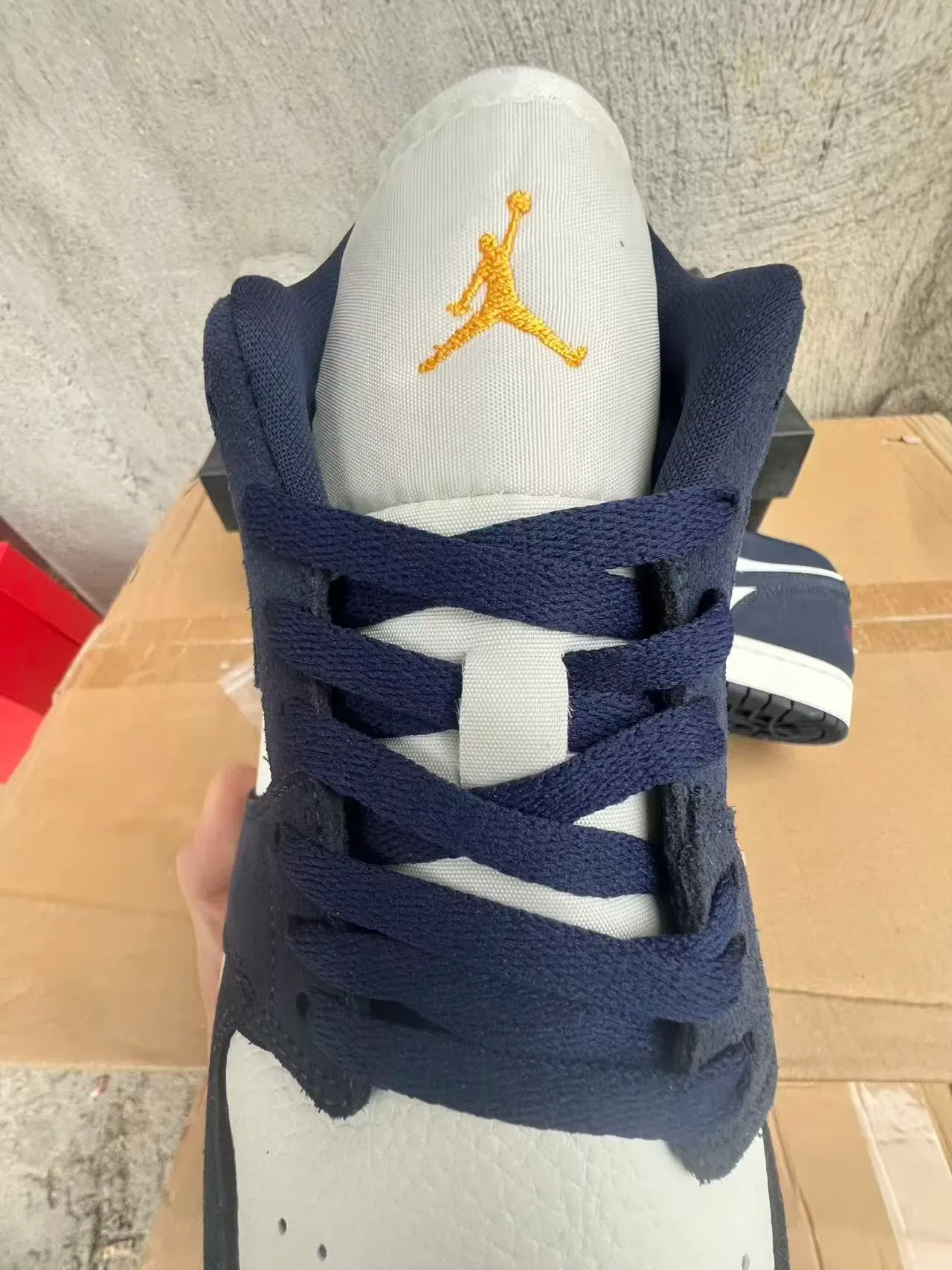 Nike Air Jordan 1 Low Navy and White Lifestyle Sneakers 4