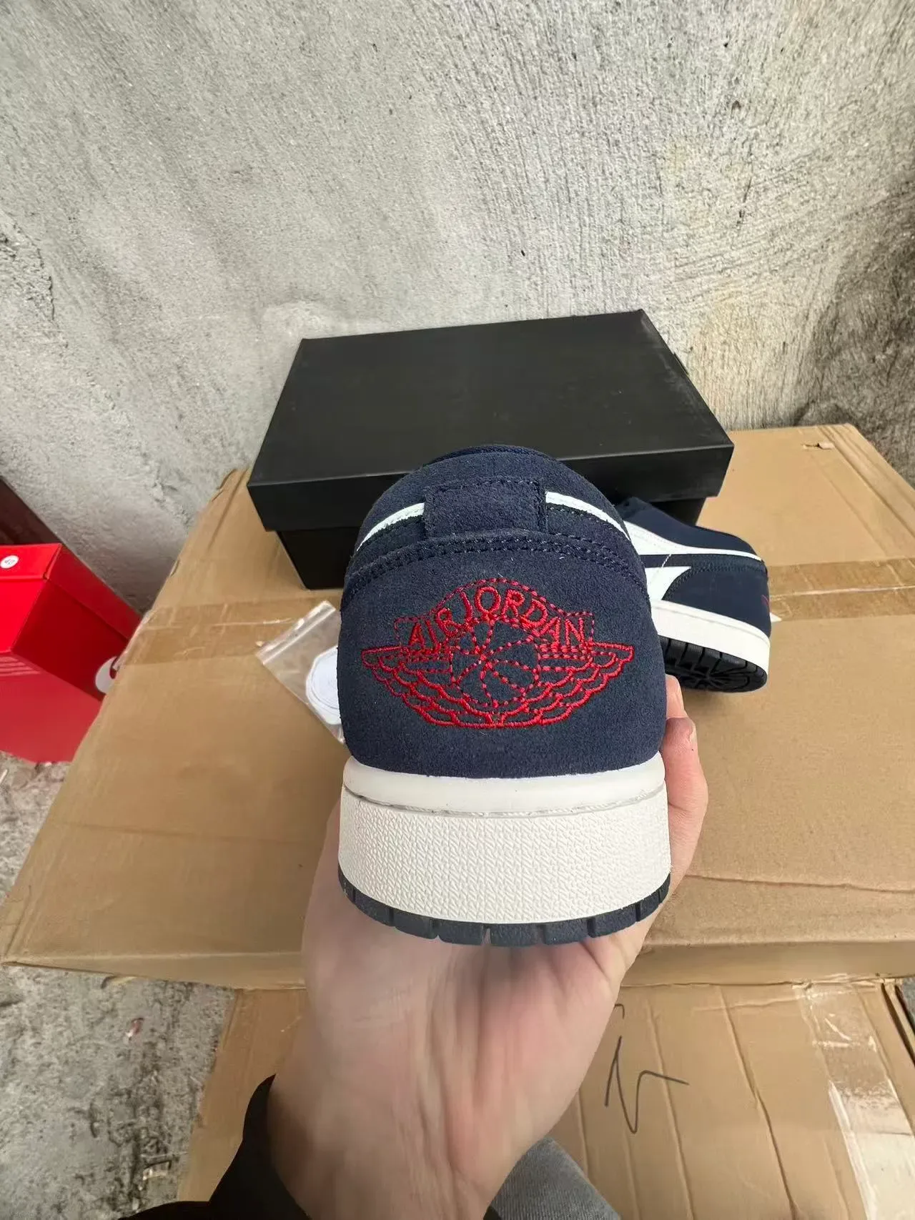 Nike Air Jordan 1 Low Navy and White Lifestyle Sneakers 8