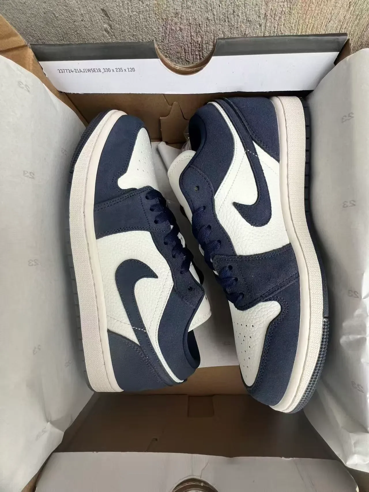 Nike Air Jordan 1 Low Navy and White Lifestyle Sneakers 9