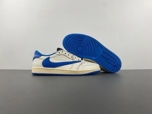 Nike Air Jordan 1 Low Off-White Royal Blue Lifestyle Sneakers 13