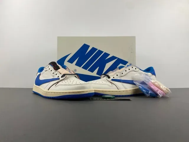 Nike Air Jordan 1 Low Off-White Royal Blue Lifestyle Sneakers 14
