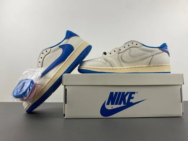 Nike Air Jordan 1 Low Off-White Royal Blue Lifestyle Sneakers 15
