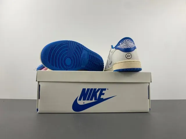 Nike Air Jordan 1 Low Off-White Royal Blue Lifestyle Sneakers 17