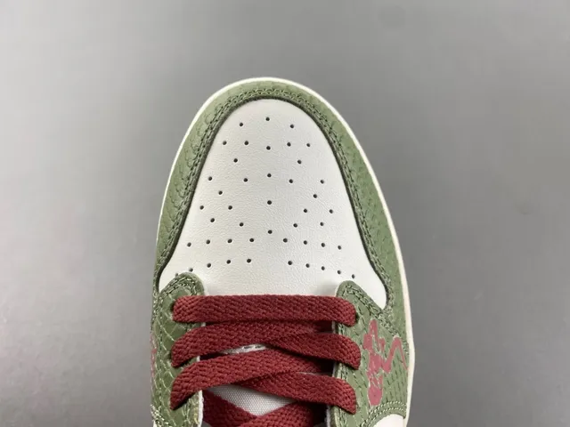 Nike Air Jordan 1 Low Olive Green Maroon Lunar New Year 2025 Lifestyle Sneakers 6
