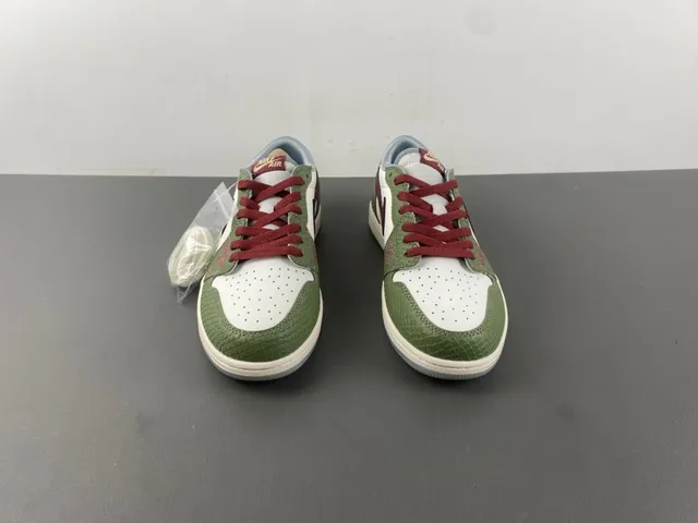 Nike Air Jordan 1 Low Olive Green Maroon Lunar New Year 2025 Lifestyle Sneakers 11