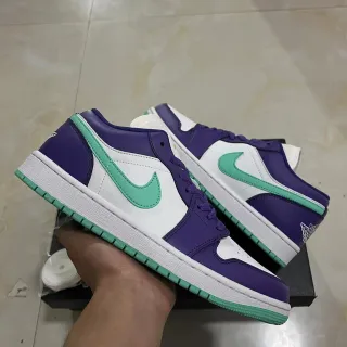 Nike Air Jordan 1 Low Purple and Mint Green Lifestyle Sneakers