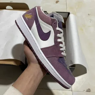 Nike Air Jordan 1 Low Purple and White Lifestyle Sneakers