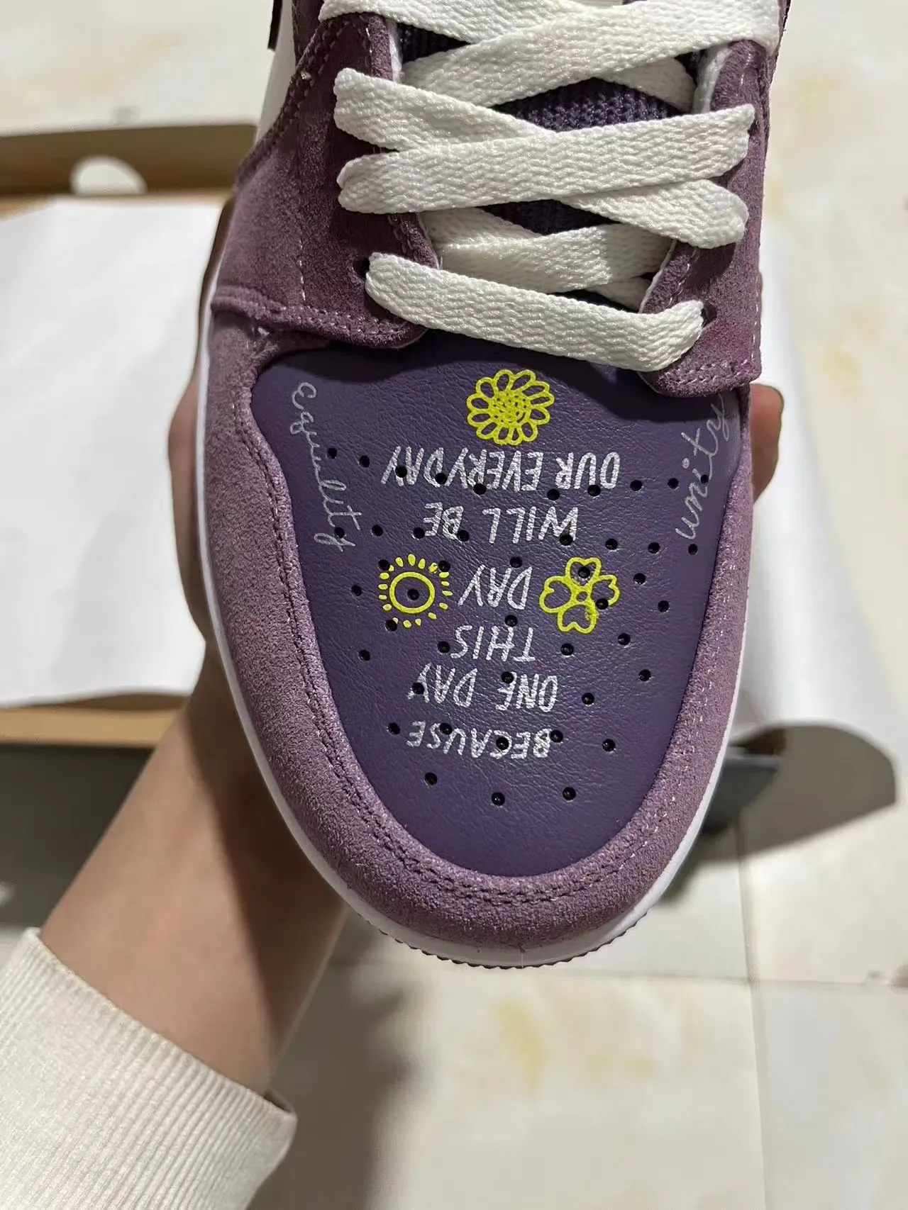 Nike Air Jordan 1 Low Purple and White Lifestyle Sneakers 2