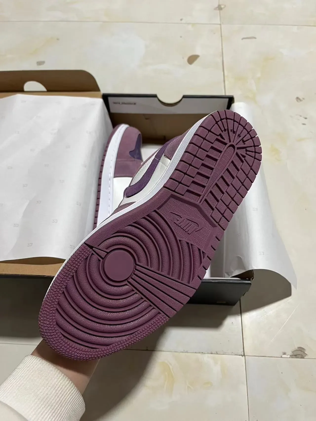 Nike Air Jordan 1 Low Purple and White Lifestyle Sneakers 4