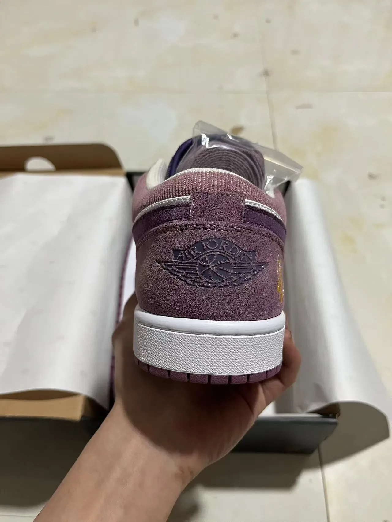 Nike Air Jordan 1 Low Purple and White Lifestyle Sneakers 5