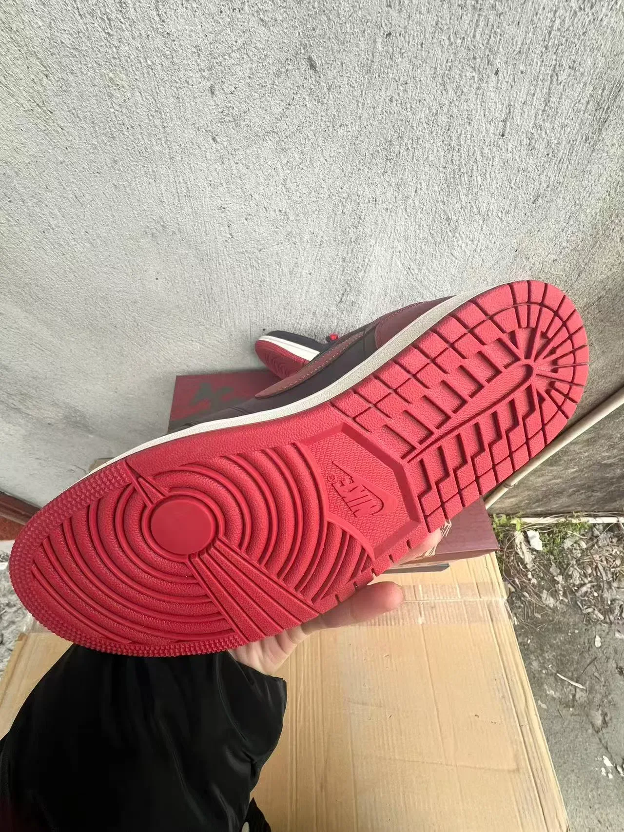 Nike Air Jordan 1 Low Red Black White Gold Graphic Lifestyle Sneakers 6
