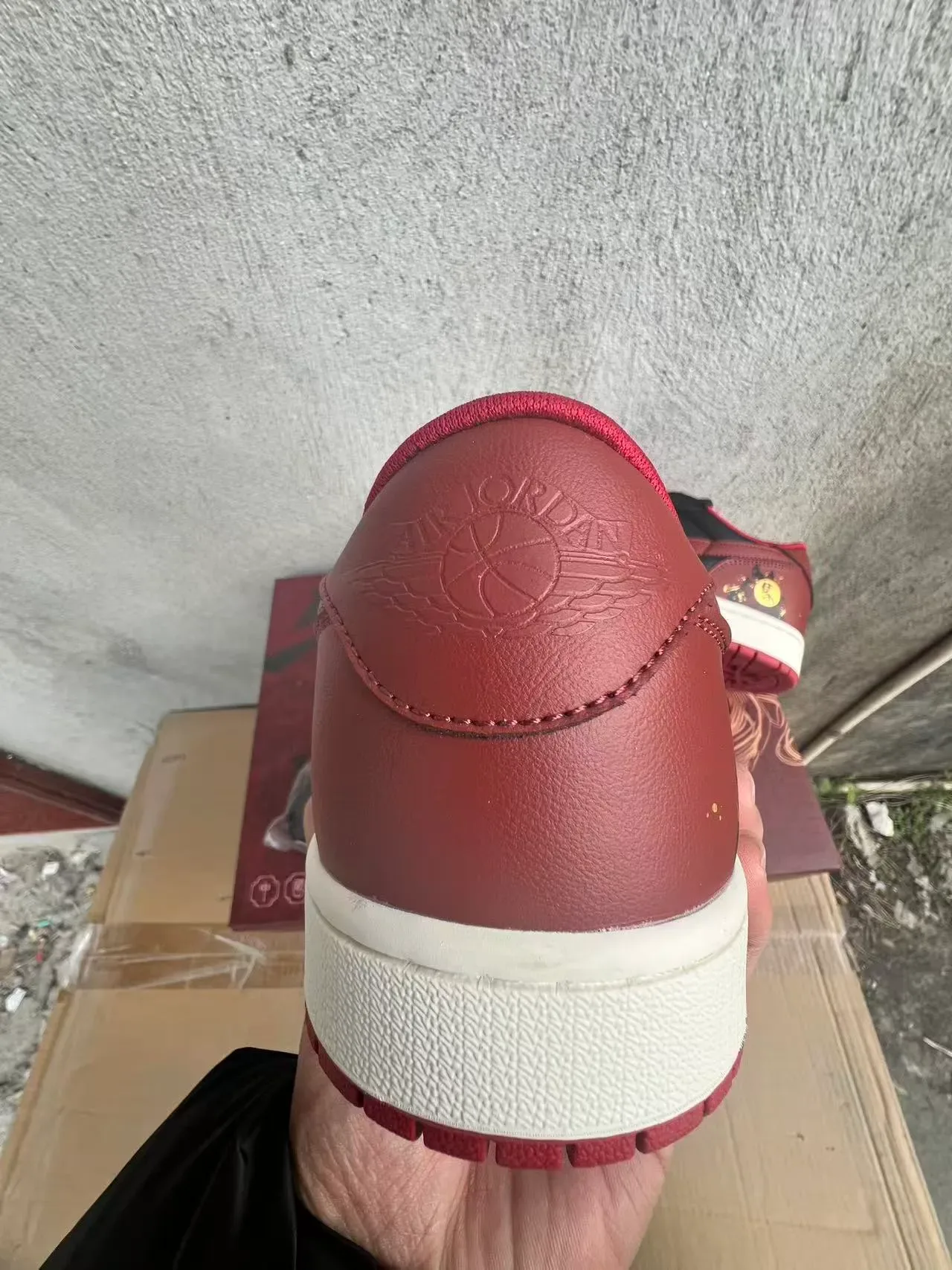 Nike Air Jordan 1 Low Red Black White Gold Graphic Lifestyle Sneakers 8