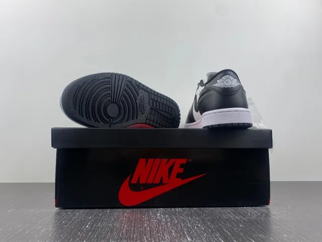 Nike Air Jordan 1 Low White and Black Lifestyle Sneakers 15